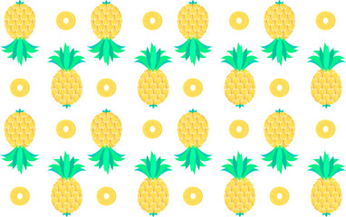 yellow tropical Pineapple illustration vector