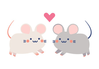 cute tiny rat character design vector
