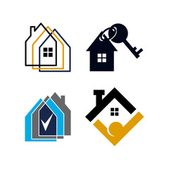 Real Estate Home Property Design Template Vector Set