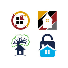 Real Estate Home Property Design Template Vector Set