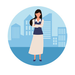 Executive businesswoman in the city