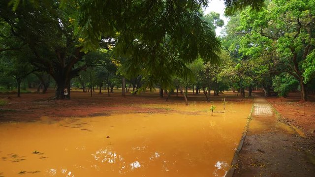 day time bangalore city park lake slow motion panorama 4k india