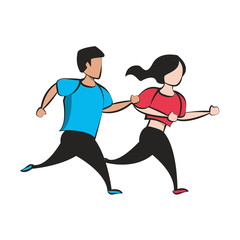 fitness sport heatlhy lifestyle cartoon