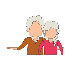 grandparents senior old people cartoon faceless