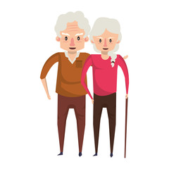 grandparents senior old people cartoon