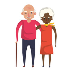 grandparents senior old people cartoon