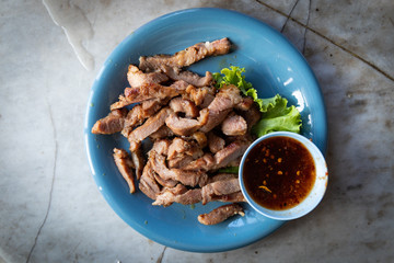 Thai Grilled Pork with Spicy Dipping Sauce