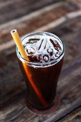 americano iced coffee and Bamboo straws