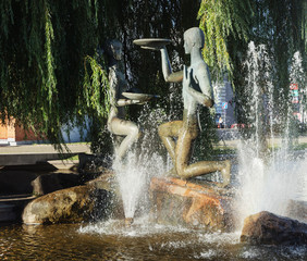 Obraz premium Fountain Youth in center of Minsk