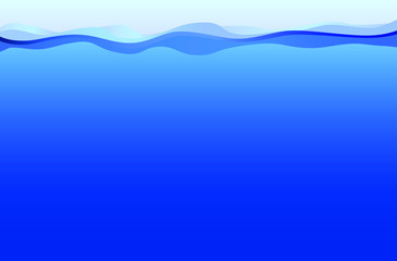 Waterline showing surface and underwater vector