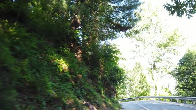 Driving through the road on the top of the mountain in Azad Kashmir