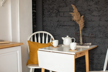 Kitchen interior with table and chair