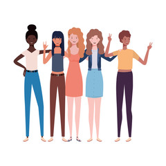 Fototapeta premium young women standing on white background