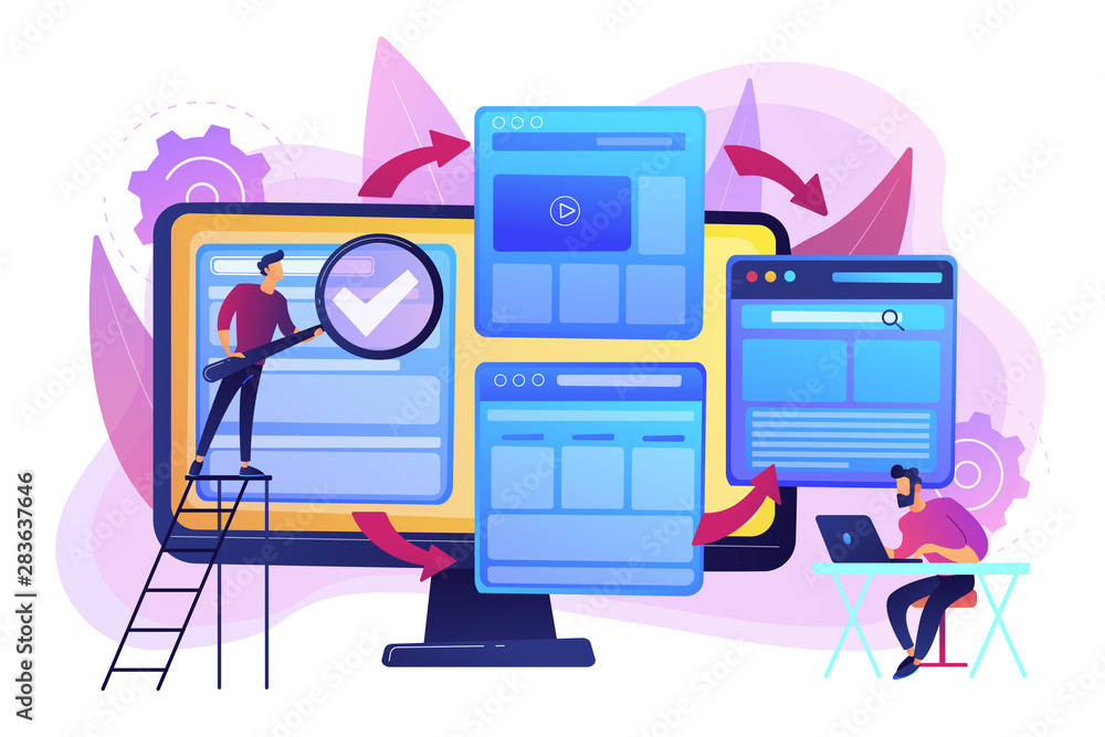 Poster digital technology. search engine optimization. website constructor. microsite development, small we
