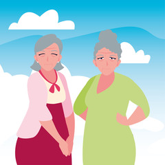 happy grandparents day flat design