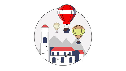 landscape and air ballon 