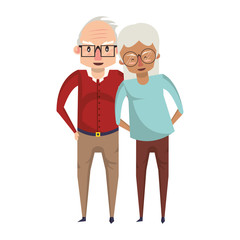 grandparents senior old people cartoon