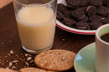  juice, yogurt, and other foods for breakfast or snack,