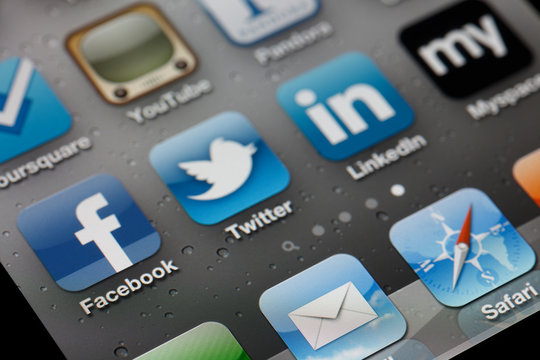 Social Media App Icons on Apple iPhone