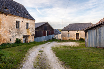 Gravel road in a forgotten French village