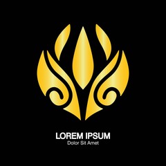 Abstract Elegant Logo Design in black and Golden/Metallic color,for luxury company fashion branding,Beautiful Business Logo, Yoga, Premium house hotel spa logotype