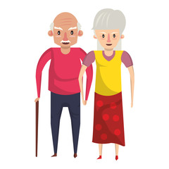 grandparents senior old people cartoon
