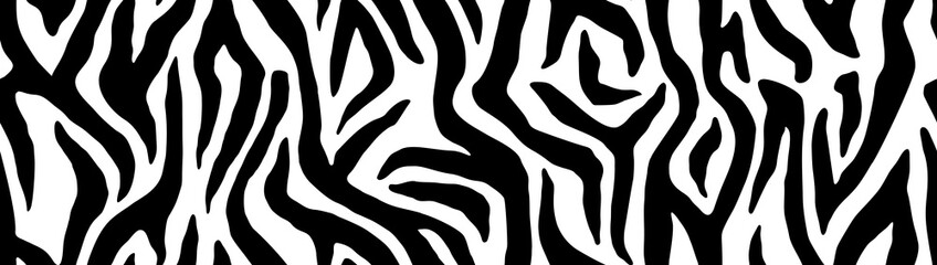 Zebra pattern, stylish stripes texture. Animal natural print. For the design of wallpaper, textile, cover. Vector seamless background