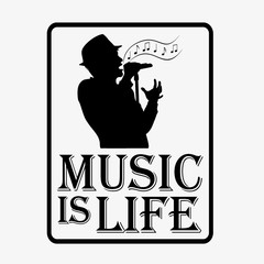 singing labels and template design elements vector and silhouette, singing, music concerts, vintage style symbols and logo illustrations.