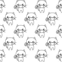 pattern of cute cats baby animals kawaii style