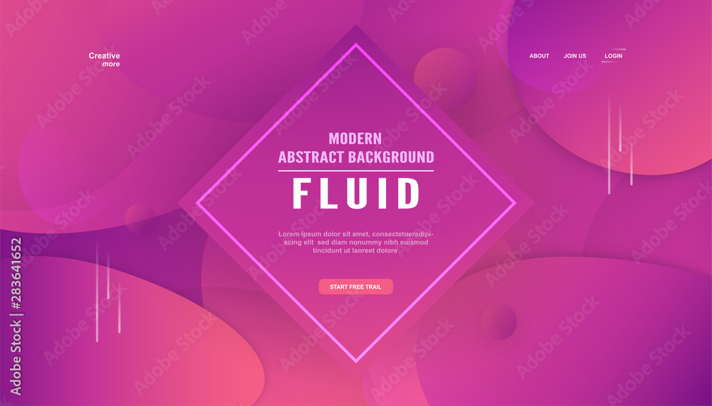 Wall mural modern abstract gradient background in liquid and fluid style. trend design of the world. 3d illustr