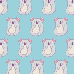 pattern of cute koalas baby animals kawaii style