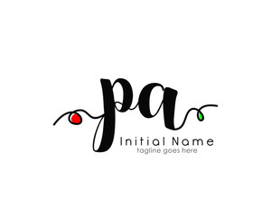 P A PA Initial brush color logo template vetor