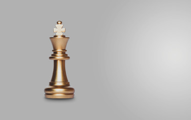 Chess king isolated on gray background