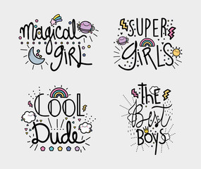 handwritten messages background flat design