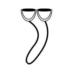 glasses lens optical heatlh cartoon in black and white