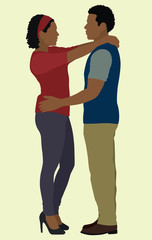 Black Couple Embracing Each Other