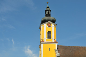 spire of baroque church with onion dome
