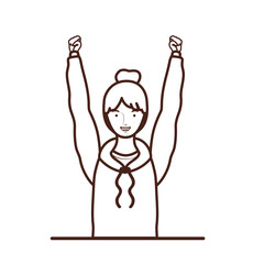 silhouette of young woman on white background