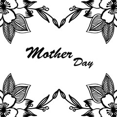Ornament of floral frame, for design of card mother day. Vector