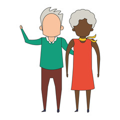 grandparents senior old people cartoon faceless