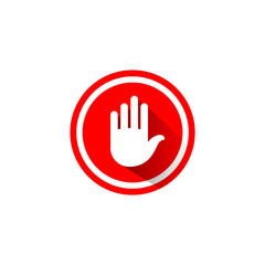 Obraz premium Stop hand gesture icon isolated on white background.