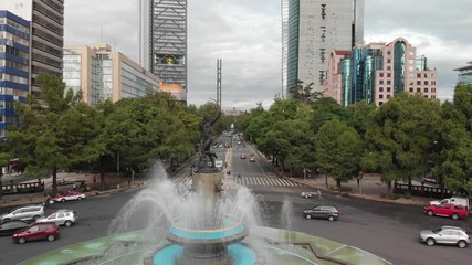La Diana Cazadora in Paseo de la Reforma revealing Chapultepec Castle