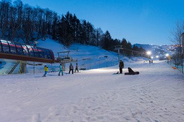 Night view of Niseko ski resort at Niseko, Hokkaido,Japan