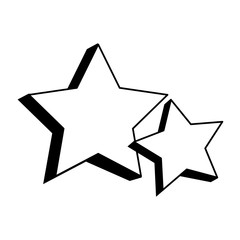 stars galaxy universe icon cartoon in black and white