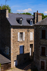 Street sketches of the picturesque Breton town of Dinan. Brittany. France