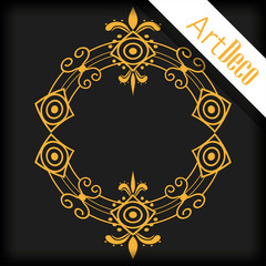 black background art deco frames