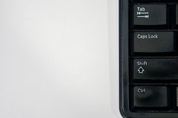 isolated close up computer keyboard for  input message