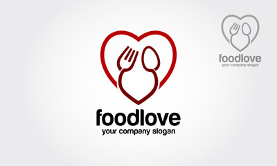 Food Love Vector Logo Template. This is simple and clean logo. They are fully editable and scalable without losing resolution.