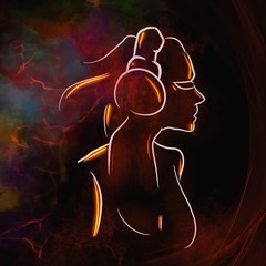 silhouette of woman abstract 