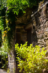 Street sketches of the picturesque Breton town of Dinan. Brittany. France